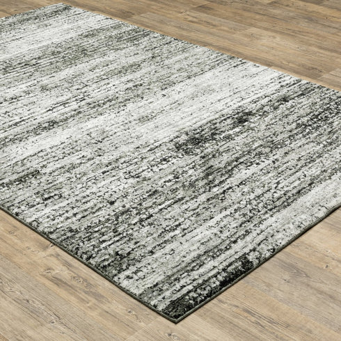 2' X 8' Gold And Slate Abstract Runner Rug